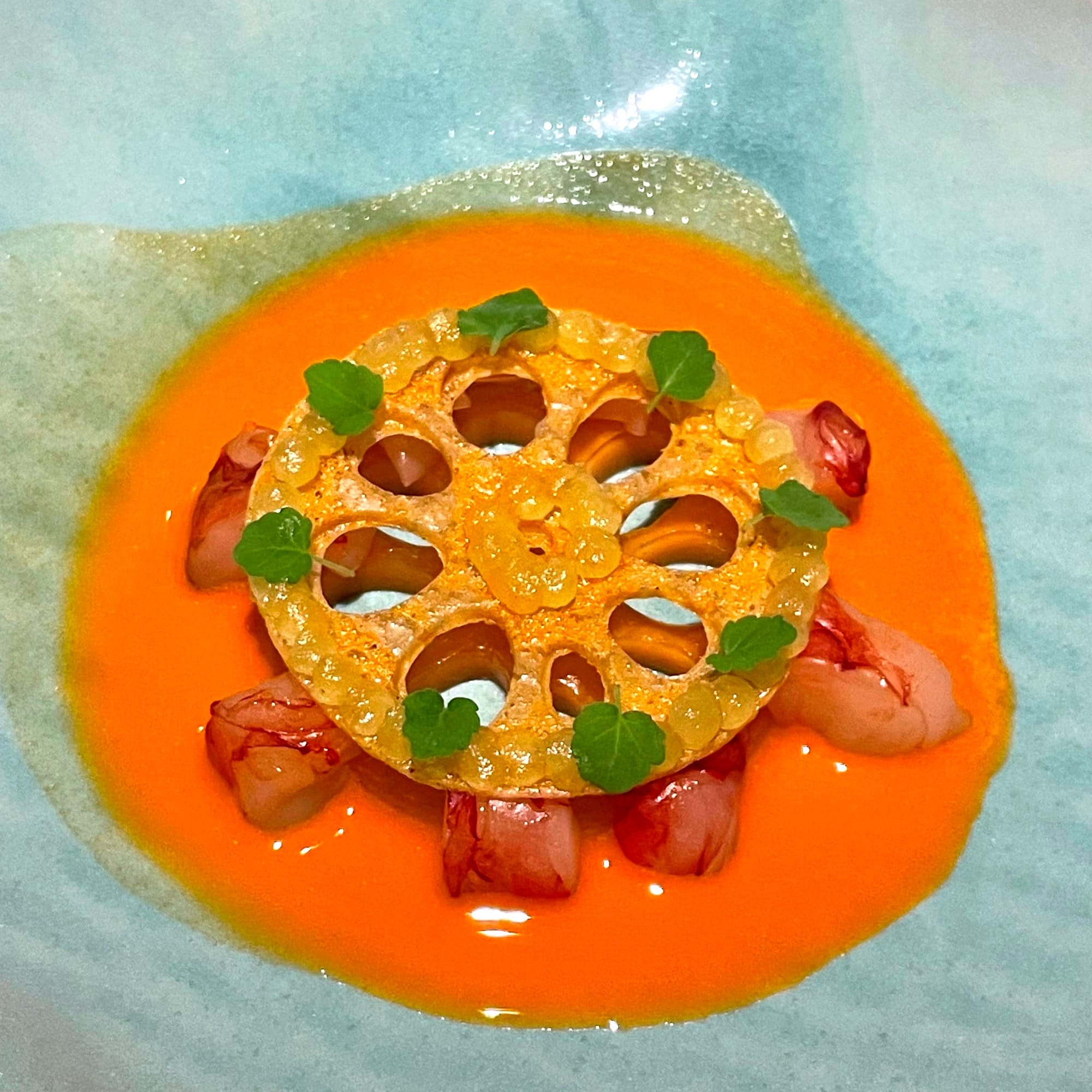 Scarlet Shrimp Soup Lasarte Barcelona