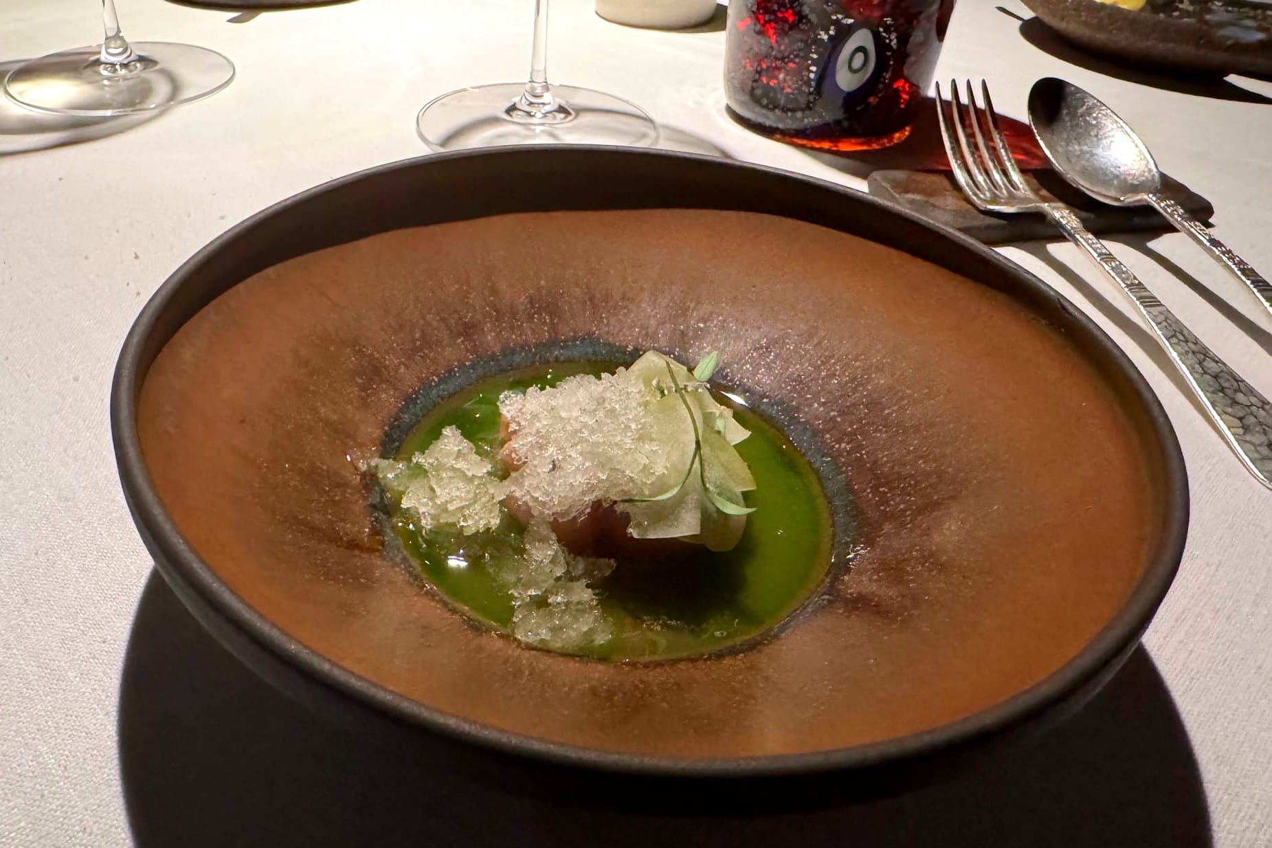 Aburi mackerel and dashi tomato - Smoked Room Madrid